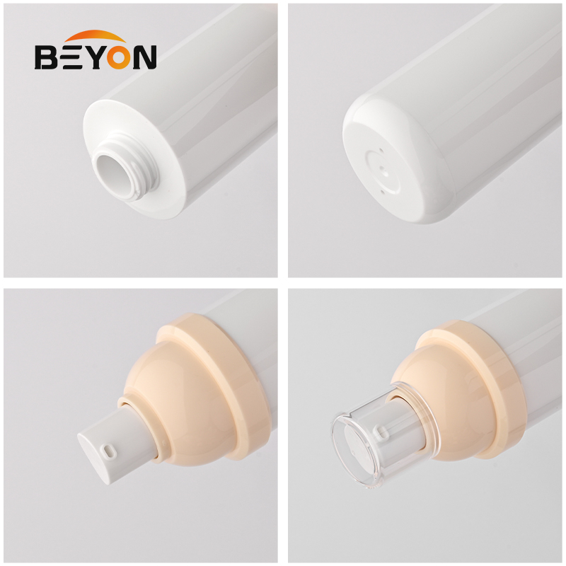 High Viscosity Cosmetic Airless Pump Bottle for Thick Cream Paste All Plastic Dispenser Custom Packaging Set