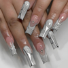 Wholesale 24pcs Hand Painted Gel Press Nails Beautiful Luxury Customized Design Handmade Press on Nails