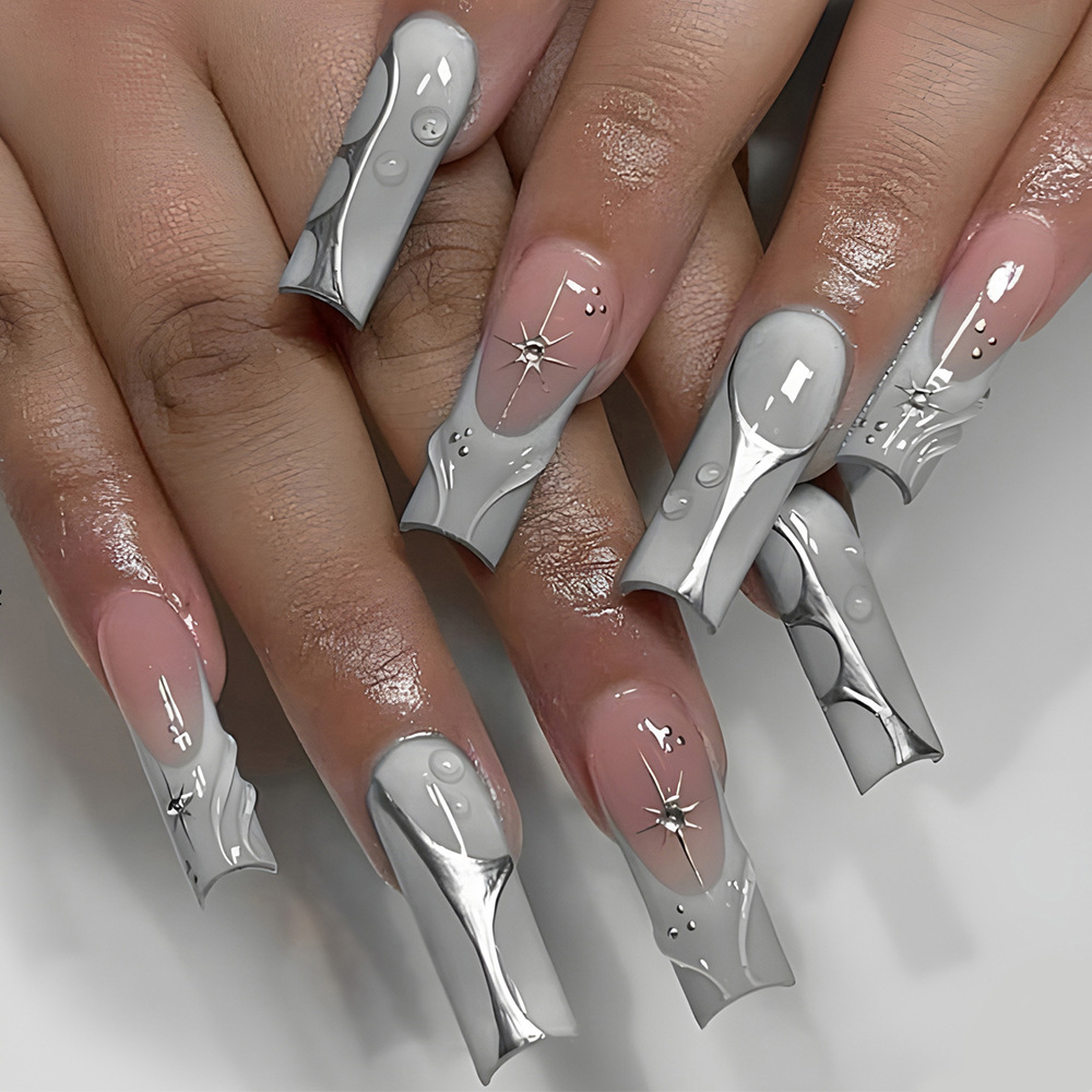 Wholesale 24pcs Hand Painted Gel Press Nails Beautiful Luxury Customized Design Handmade Press on Nails