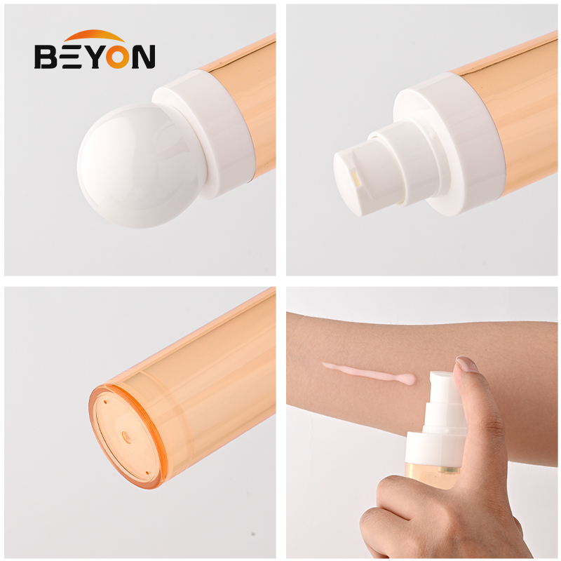 50ml 80ml 110ml Refillable Luxury Rotating Airless Bottle 50ml Round Cosmetic Lotion Sunscreen Cream Airless Pump Bottle