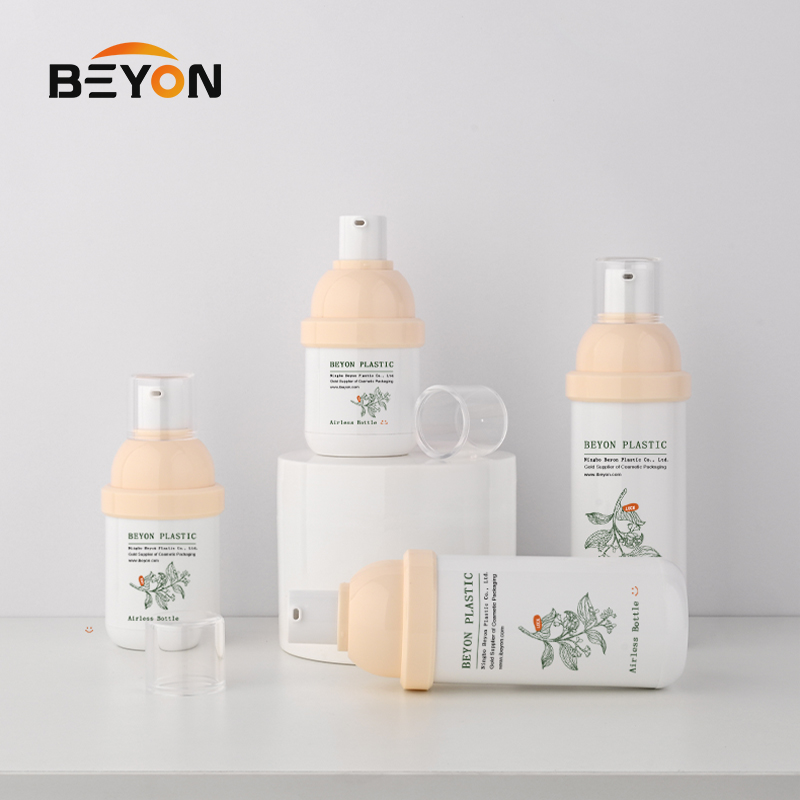 High Viscosity Cosmetic Airless Pump Bottle for Thick Cream Paste All Plastic Dispenser Custom Packaging Set