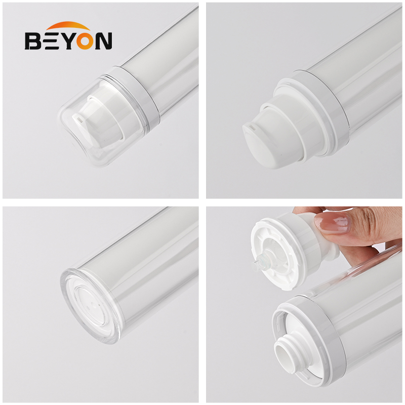 15m 30ml 50ml 80ml 100ml White Airless PP Plastic Cosmetic Lotion Serum Face Cream Foundation Pump Bottle With Screen Printing