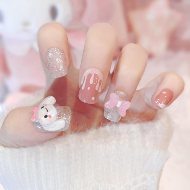 Custom Logo 24pcs Gel Press on Nails Building Gel French Fake Nails Wholesale Thick Short Nails Press on Tips