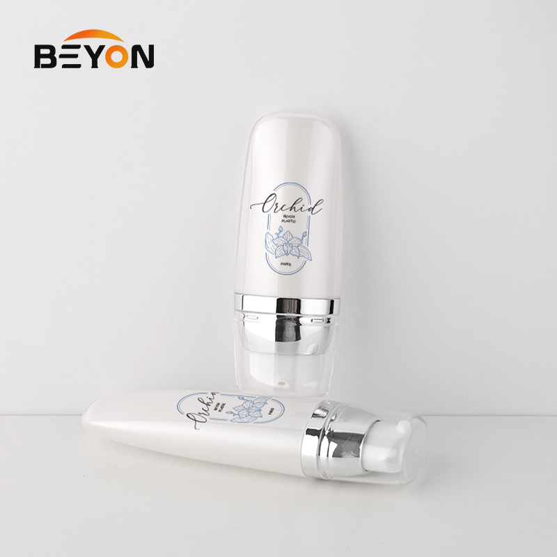 Luxury Cosmetic Airless Pump Bottle 30ml 50 ml Sunscreen Electroplated Airless Pump Bottle Refillable for Skincare