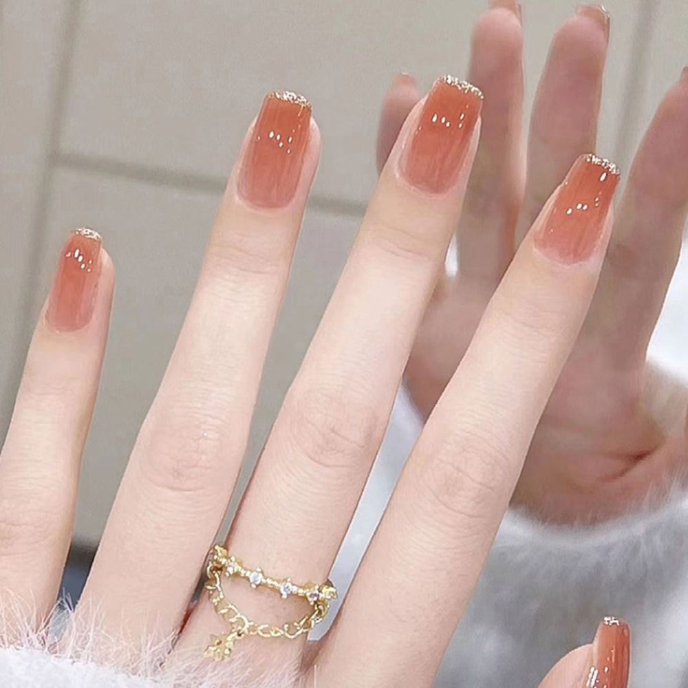 Wholesale 24PCS Nude Effect Oval Press-on French Style Nails for Finger Application