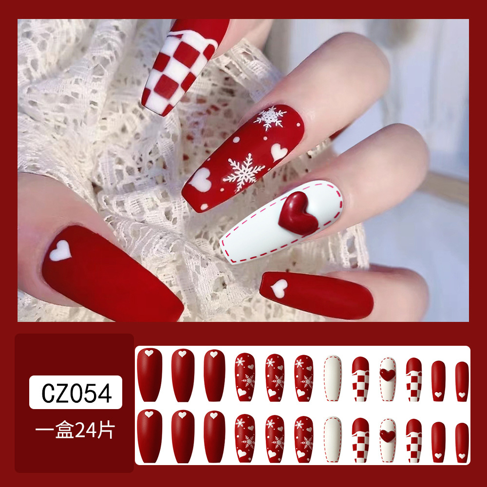 Christmas Private Label Fake False Nails Wholesale Ongles Handmade Bulk Custom Press on Nails