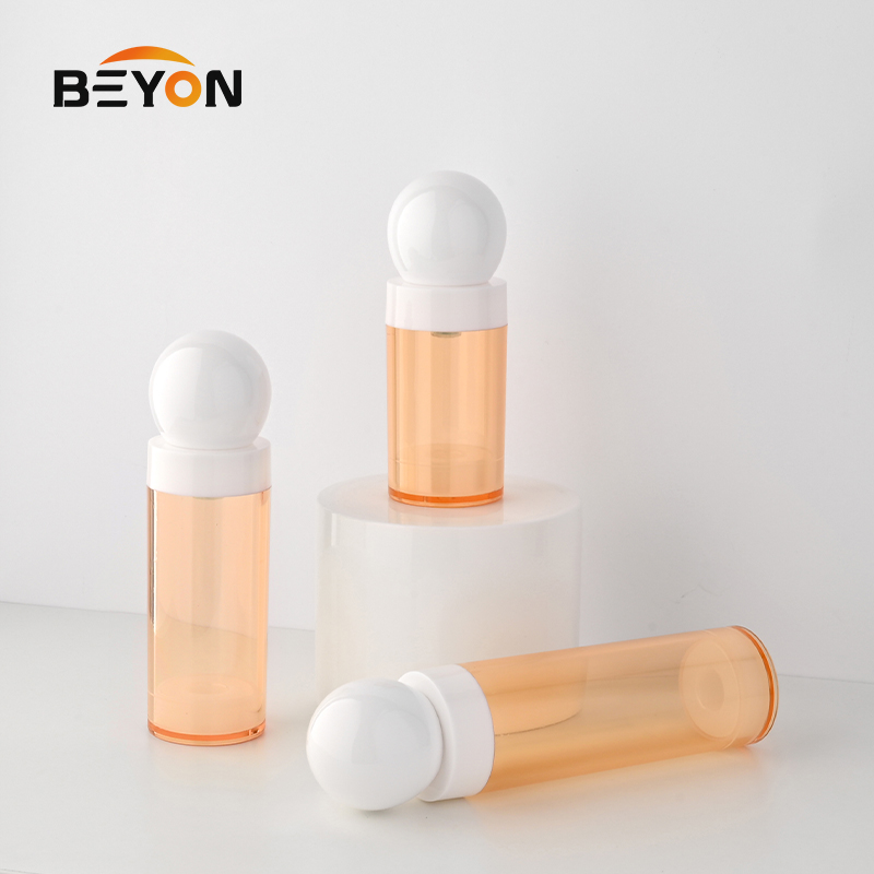50ml 80ml 110ml Refillable Luxury Rotating Airless Bottle 50ml Round Cosmetic Lotion Sunscreen Cream Airless Pump Bottle