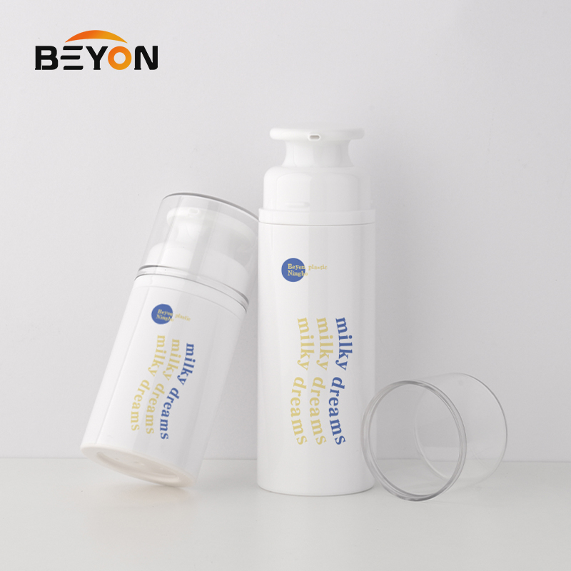 Custom Colors 30ml 50ml 100ml 150ml Round Airless Pump Vacuum Bottle Plastic Cosmetic Packaging for Thick Lotion